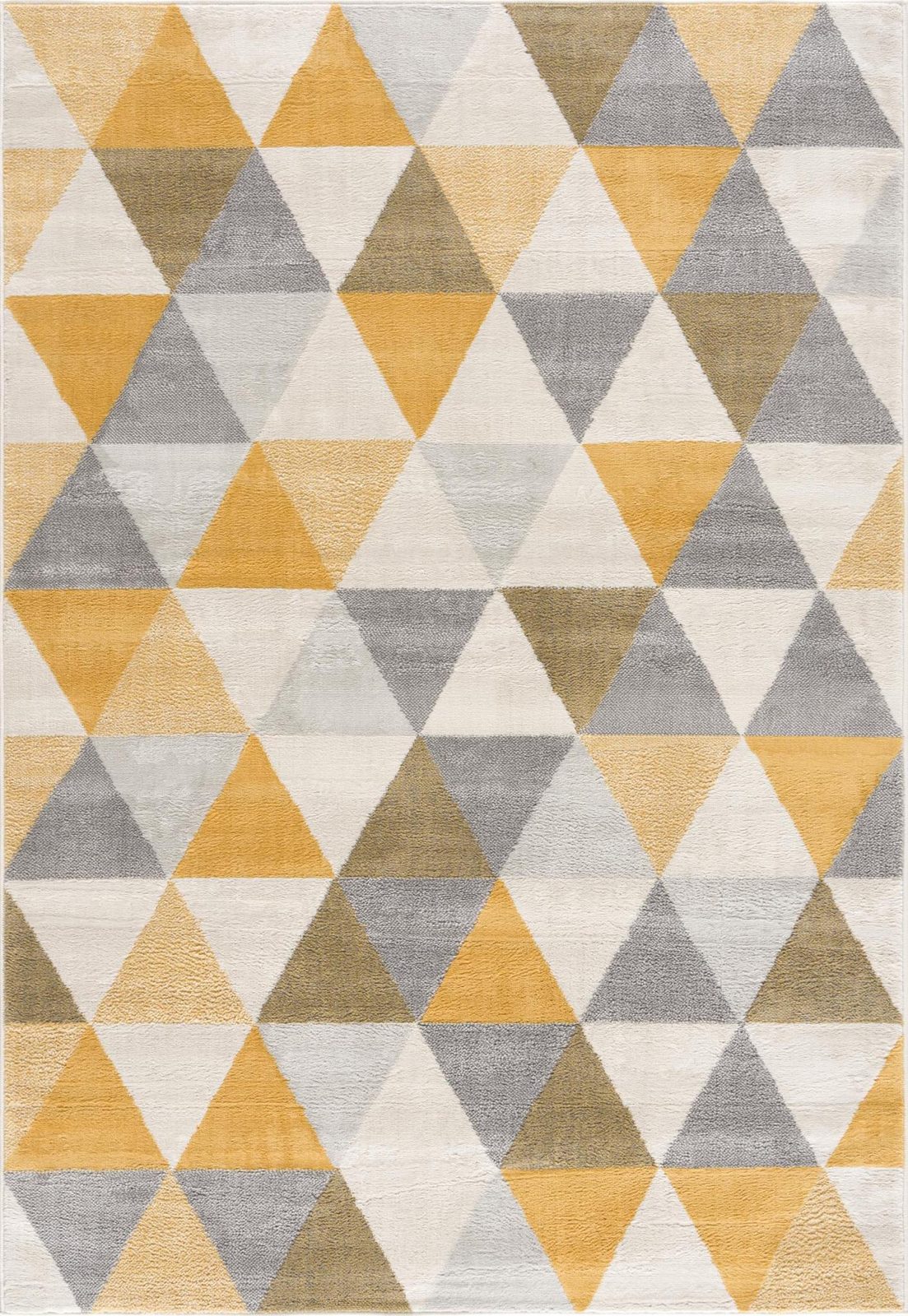 8′ X 10′ Yellow and Ivory Geometric Area Rug