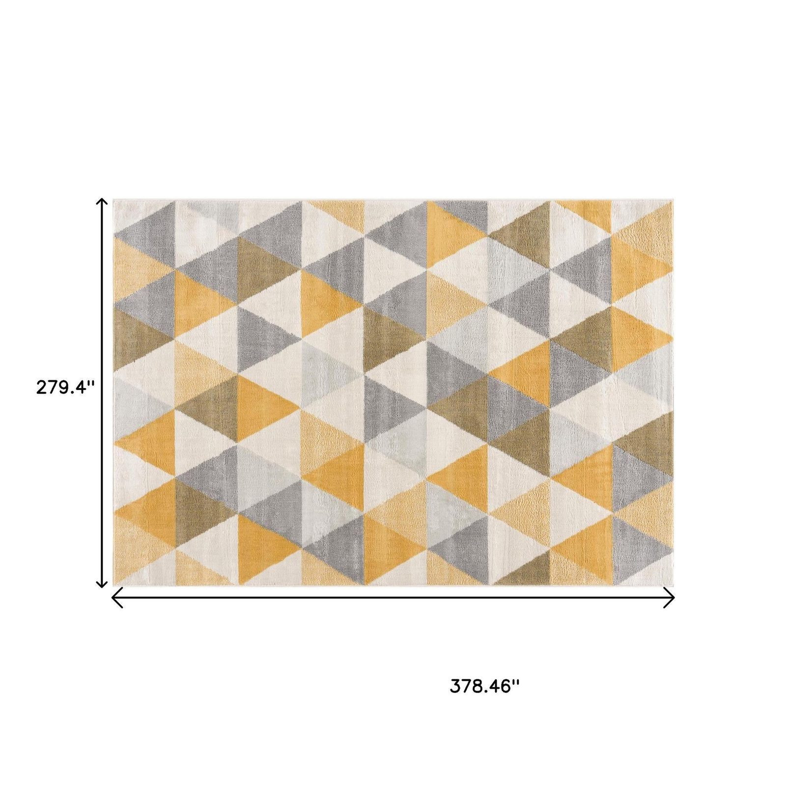 9′ X 12′ Yellow Geometric Area Rug
