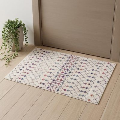 2′ X 4′ Blue and Ivory Ikat Area Rug