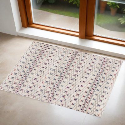 2′ X 5′ Cream Ikat Area Rug