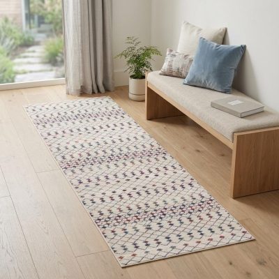 2′ X 6′ Cream Ikat Runner