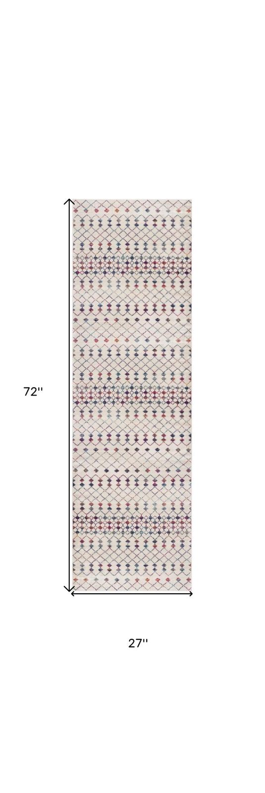 2′ X 6′ Cream Ikat Runner