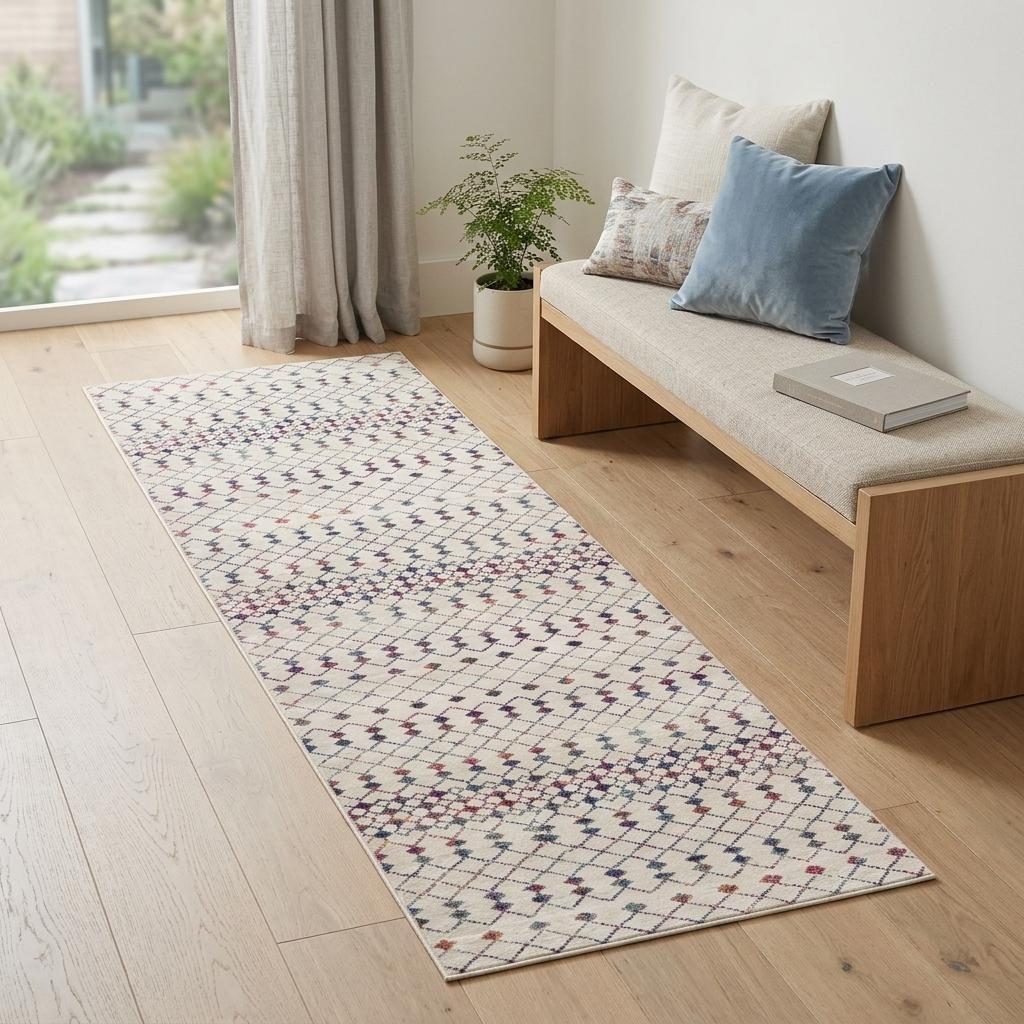 2′ X 6′ Cream Ikat Runner