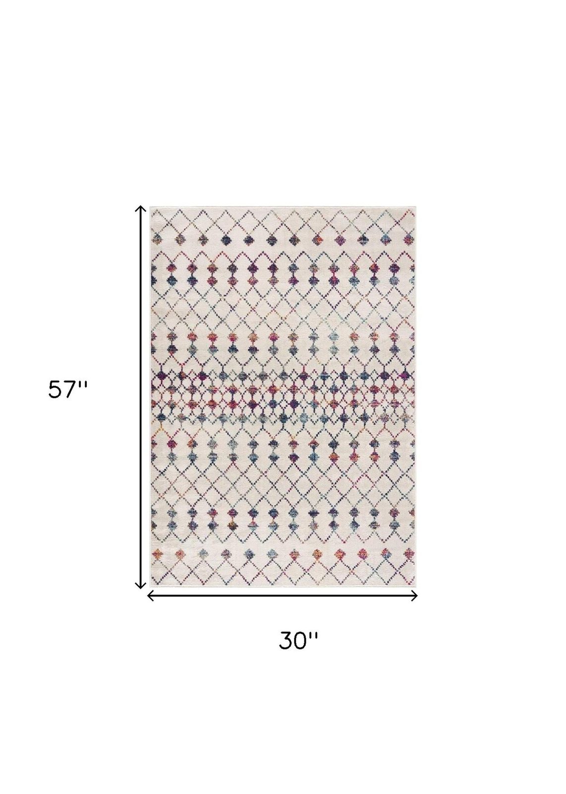 3′ X 5′ Cream Ikat Area Rug