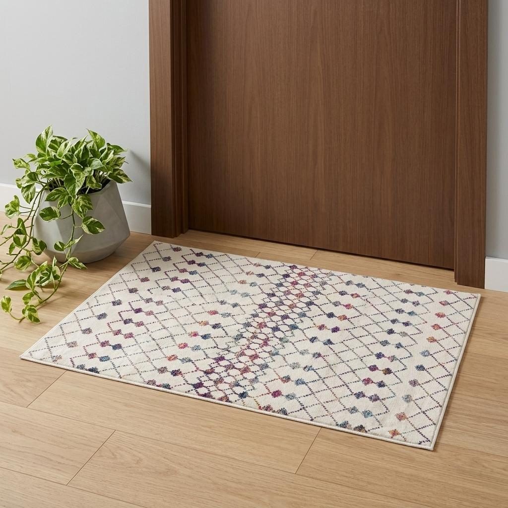 3′ X 5′ Cream Ikat Area Rug