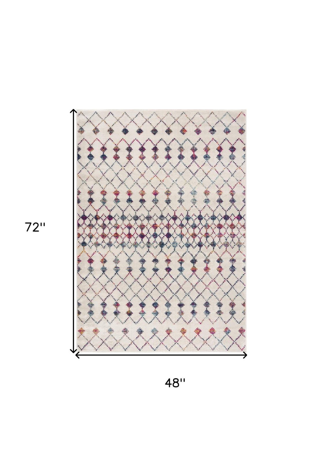 4′ X 6′ White Modern Geometric Grid Area Rug