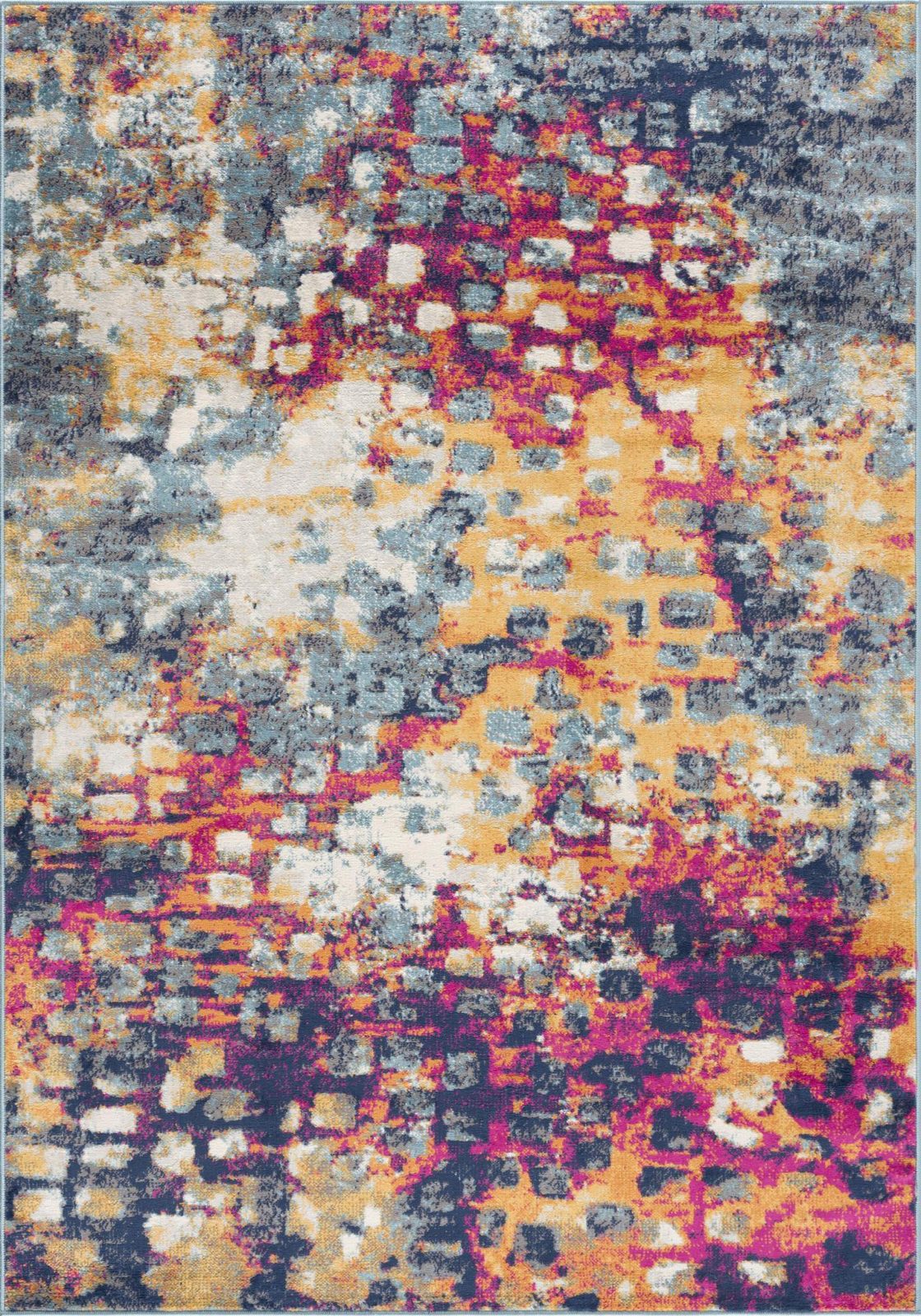 2′ X 4′ Blue and Ivory Abstract Area Rug