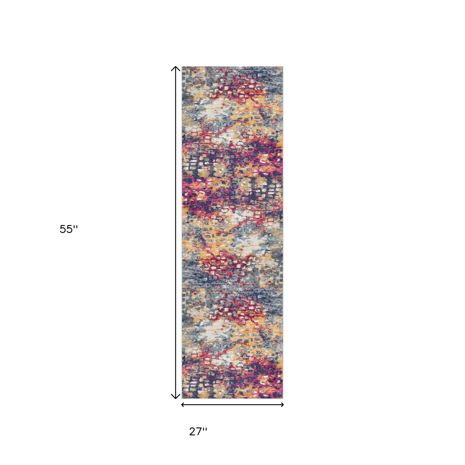 2′ X 5′ Blue and Ivory Abstract Area Rug
