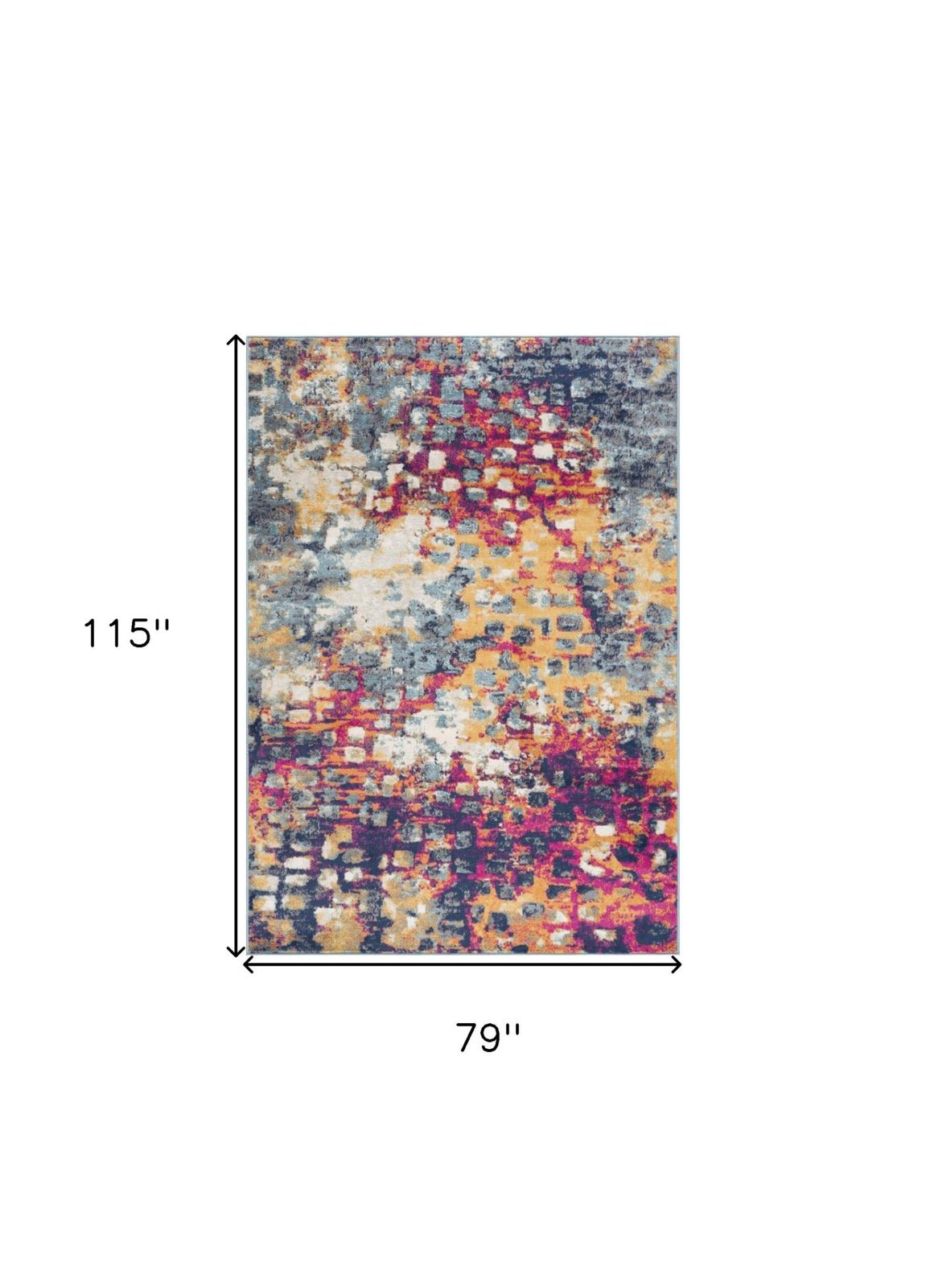 6′ X 9′ Blue and Ivory Abstract Area Rug