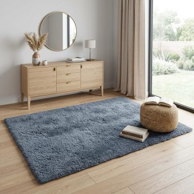 4′ × 5′ Gray Shag Area Rug