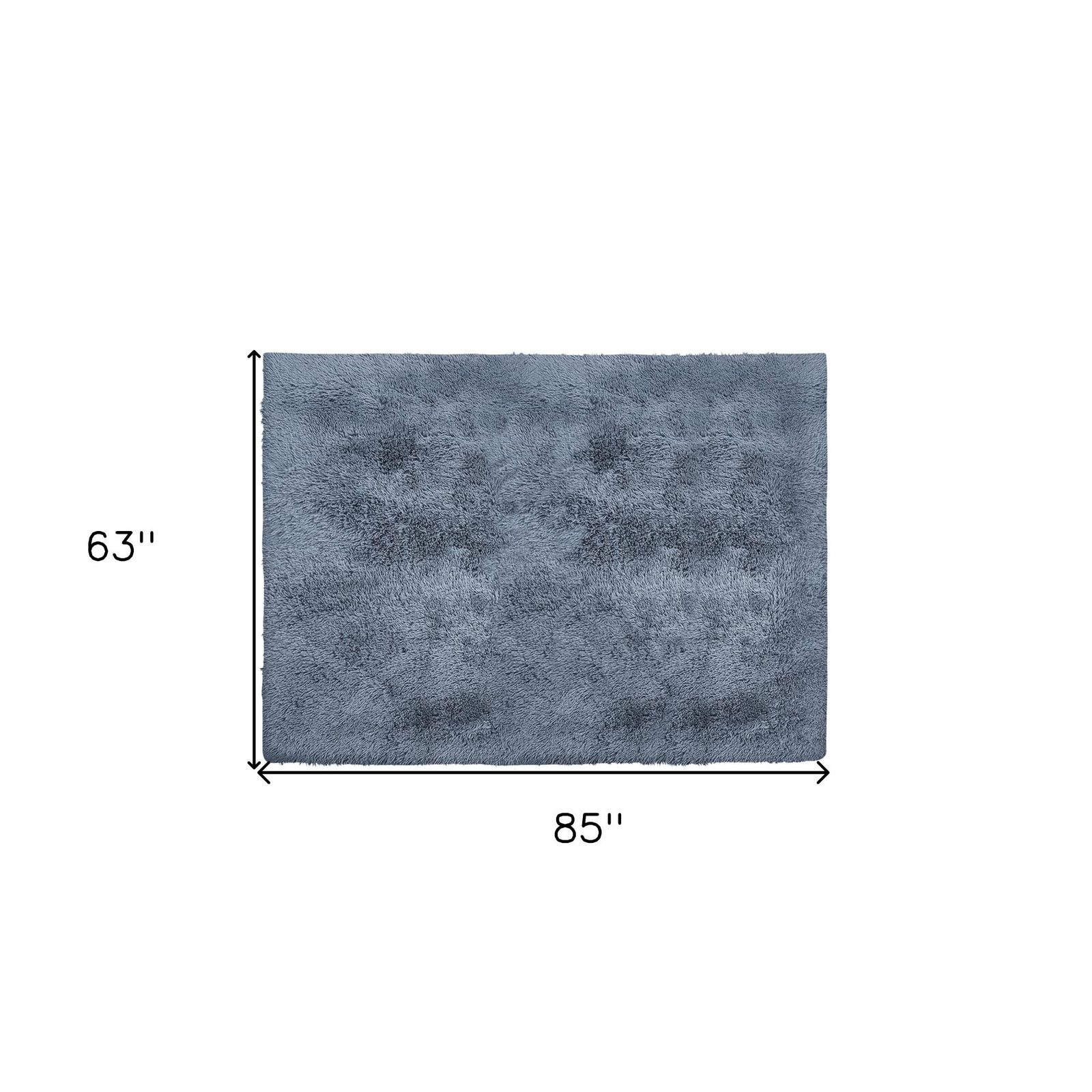 5′ X 7′ Gray Shag Non Skid Area Rug