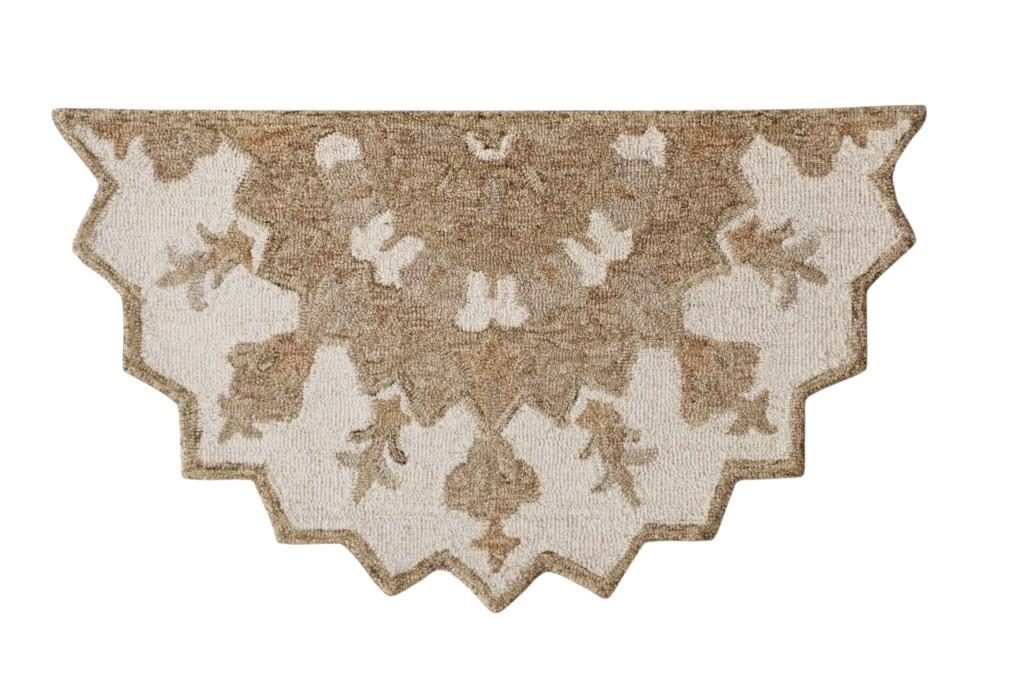 2′ X 4′ Wool Medallion Half Circle Area Rug