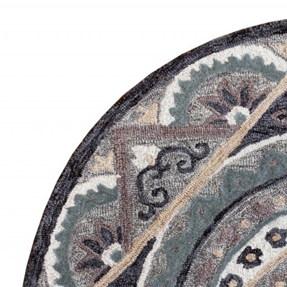 2′ X 4′ Blue and Gray Wool Area Rug