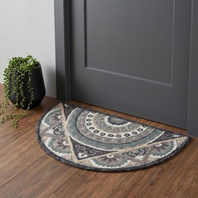 2′ X 4′ Blue and Gray Wool Area Rug