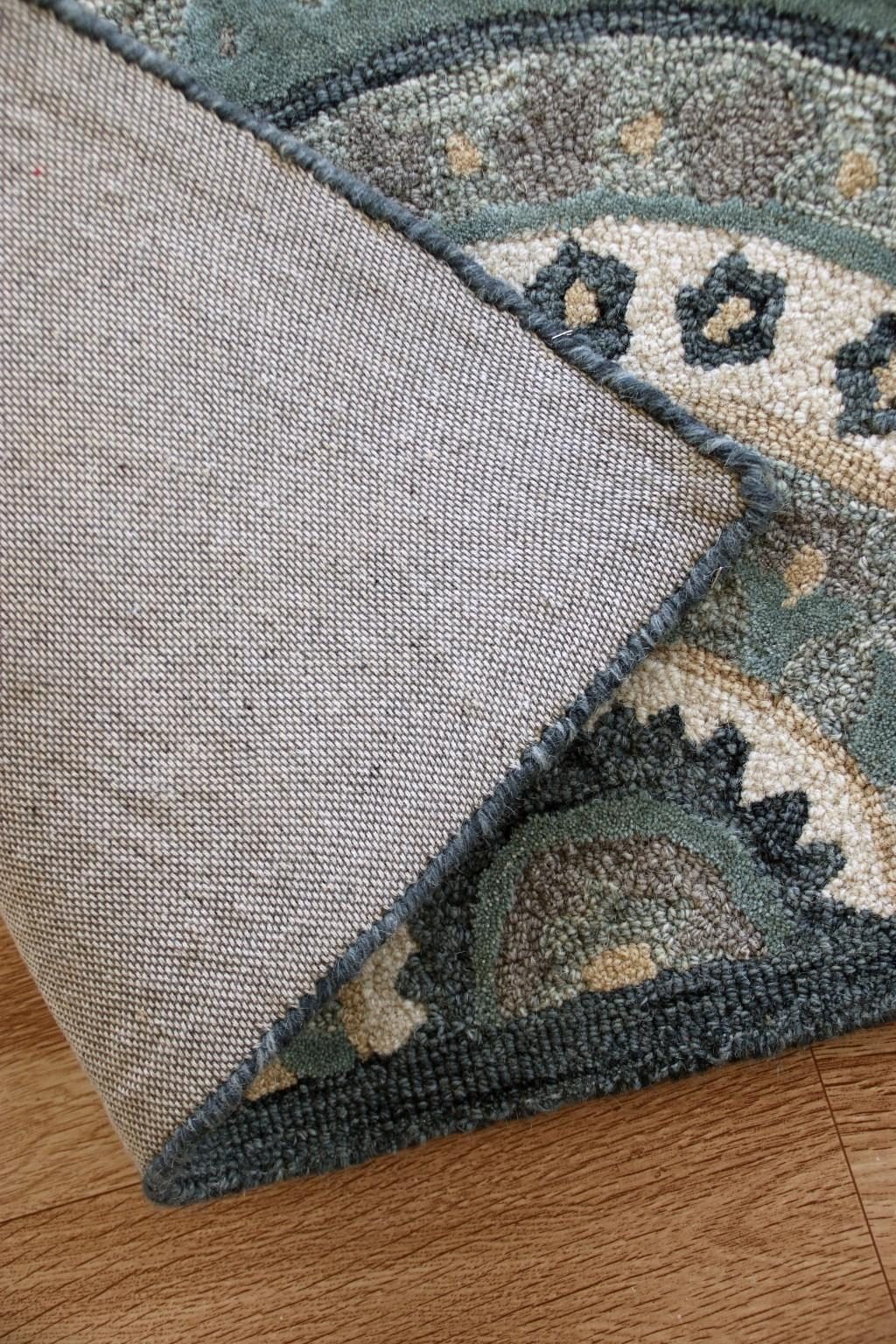 2′ X 4′ Blue and Gray Wool Area Rug