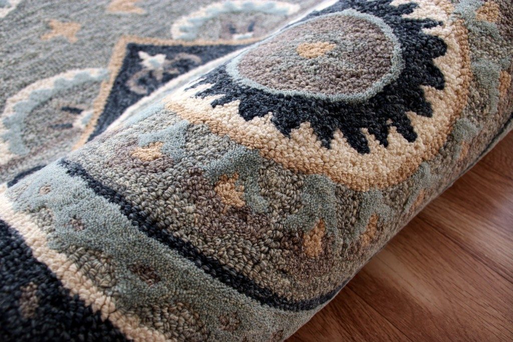 3′ Gray Geometric Medallion Round Rug