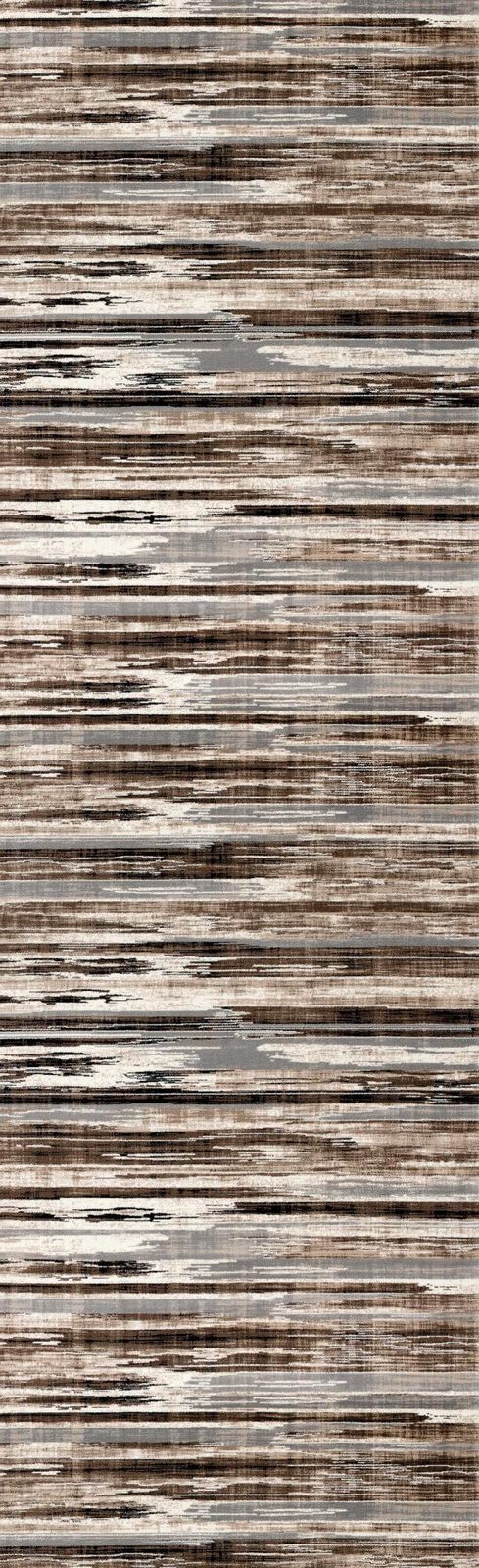 13′ Beige and Ivory Abstract Shag Runner Rug