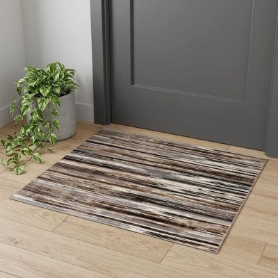 3′ X 5′ Beige Striped Power Loom Area Rug