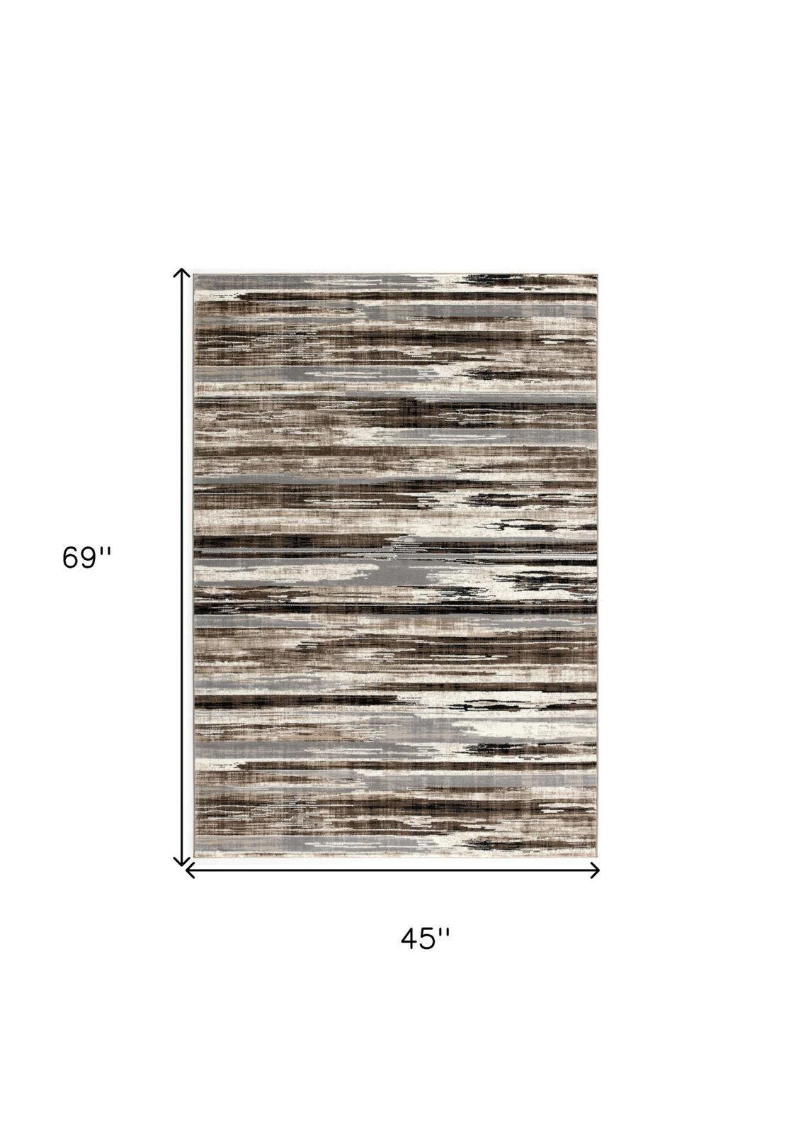 4′ X 6′ Gray and Brown Abstract Distressed Area Rug