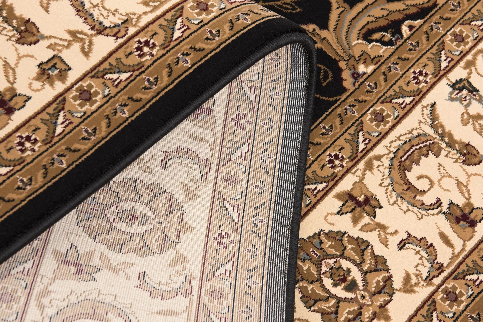 20′ Black and Ivory Oriental Runner Rug