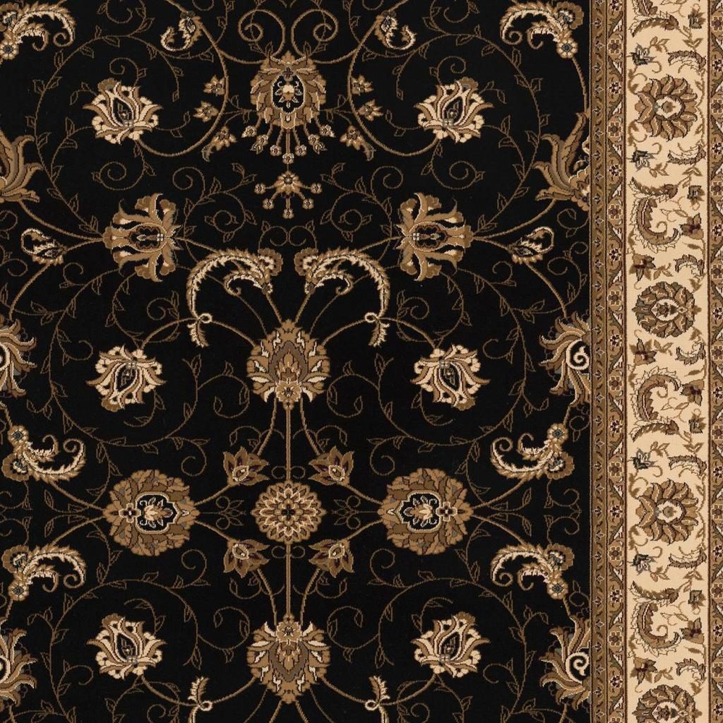 8′ X 11′ Black and Ivory Oriental Area Rug