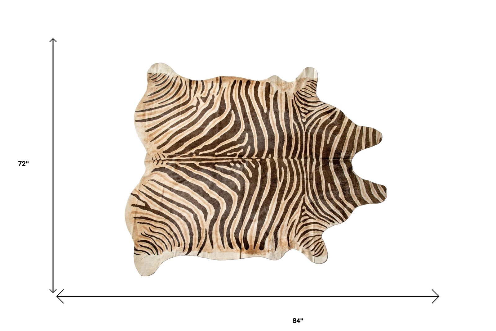 6′ X 7′ Zebra Chocolate and Natural Cowhide Area Rug
