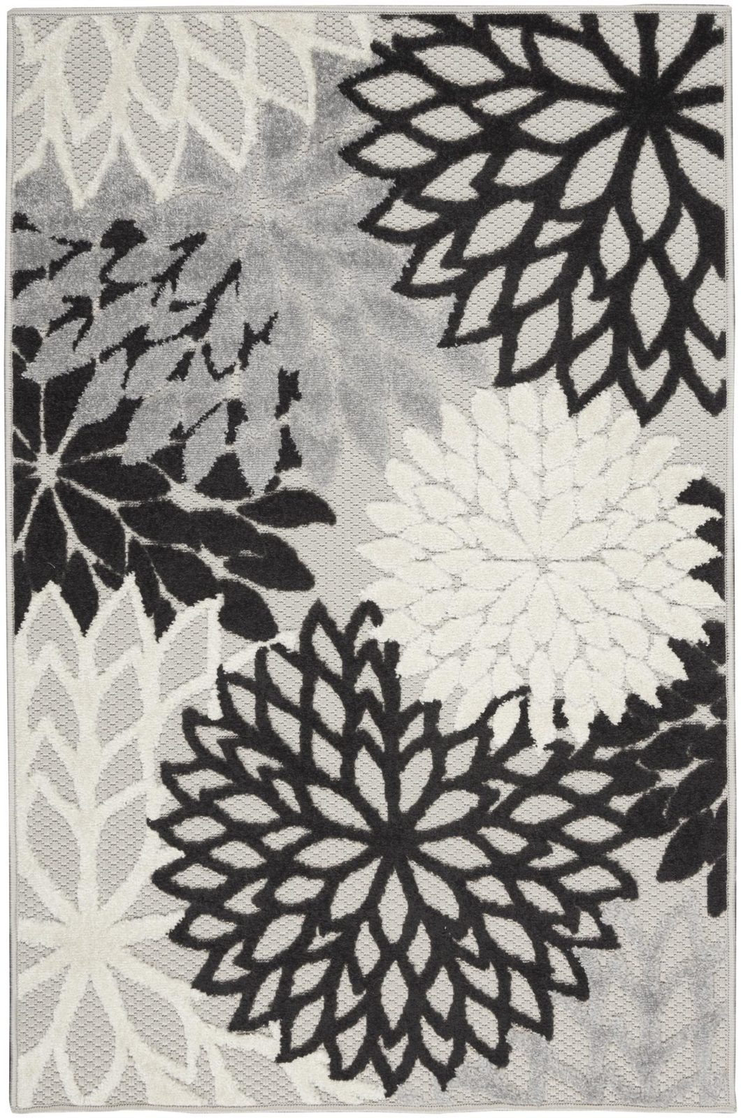 3′ X 4′ Black And White Indoor Outdoor Area Rug