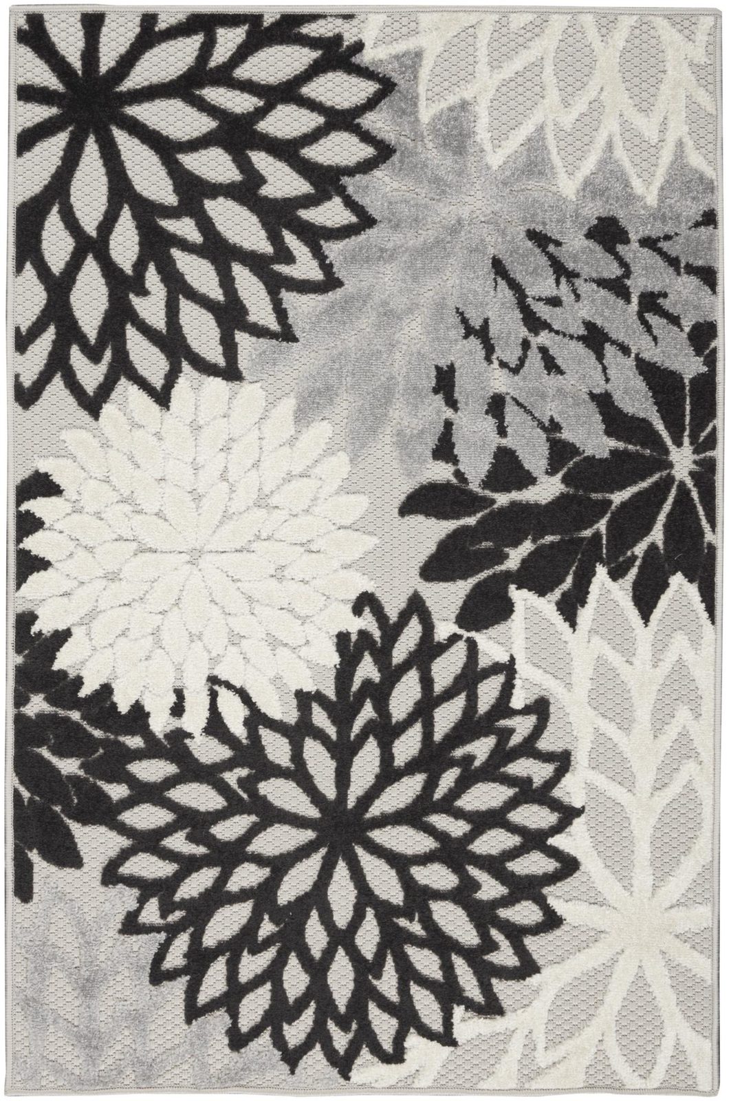 3′ X 4′ Black And White Indoor Outdoor Area Rug