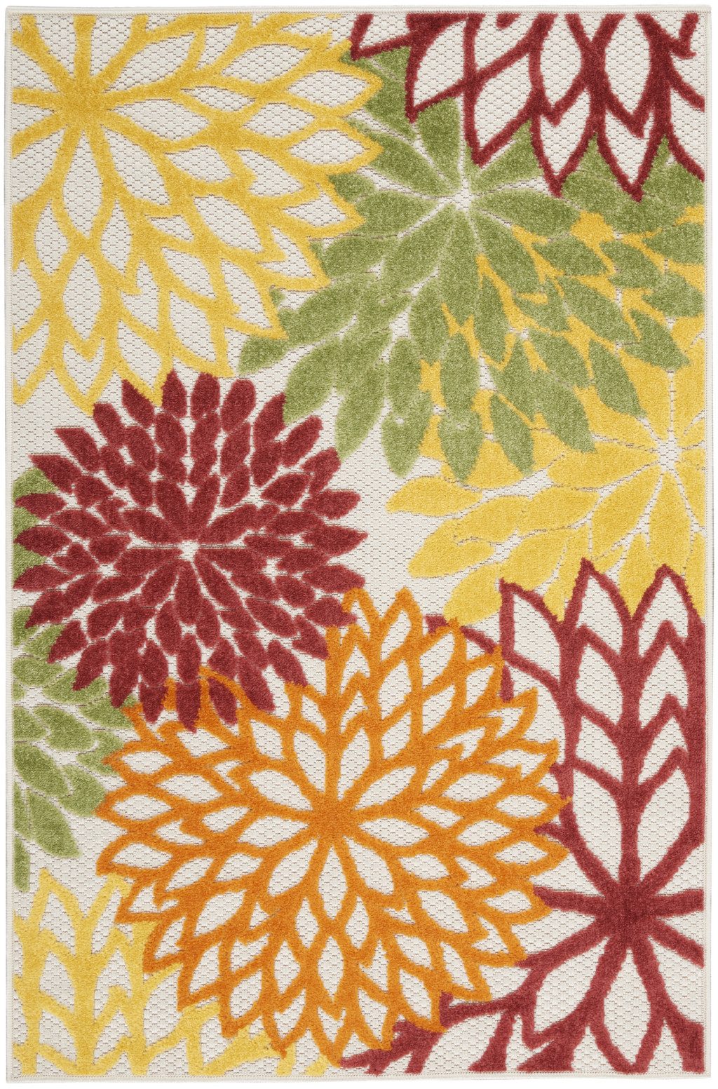 3′ X 4′ Red And Ivory Indoor Outdoor Area Rug