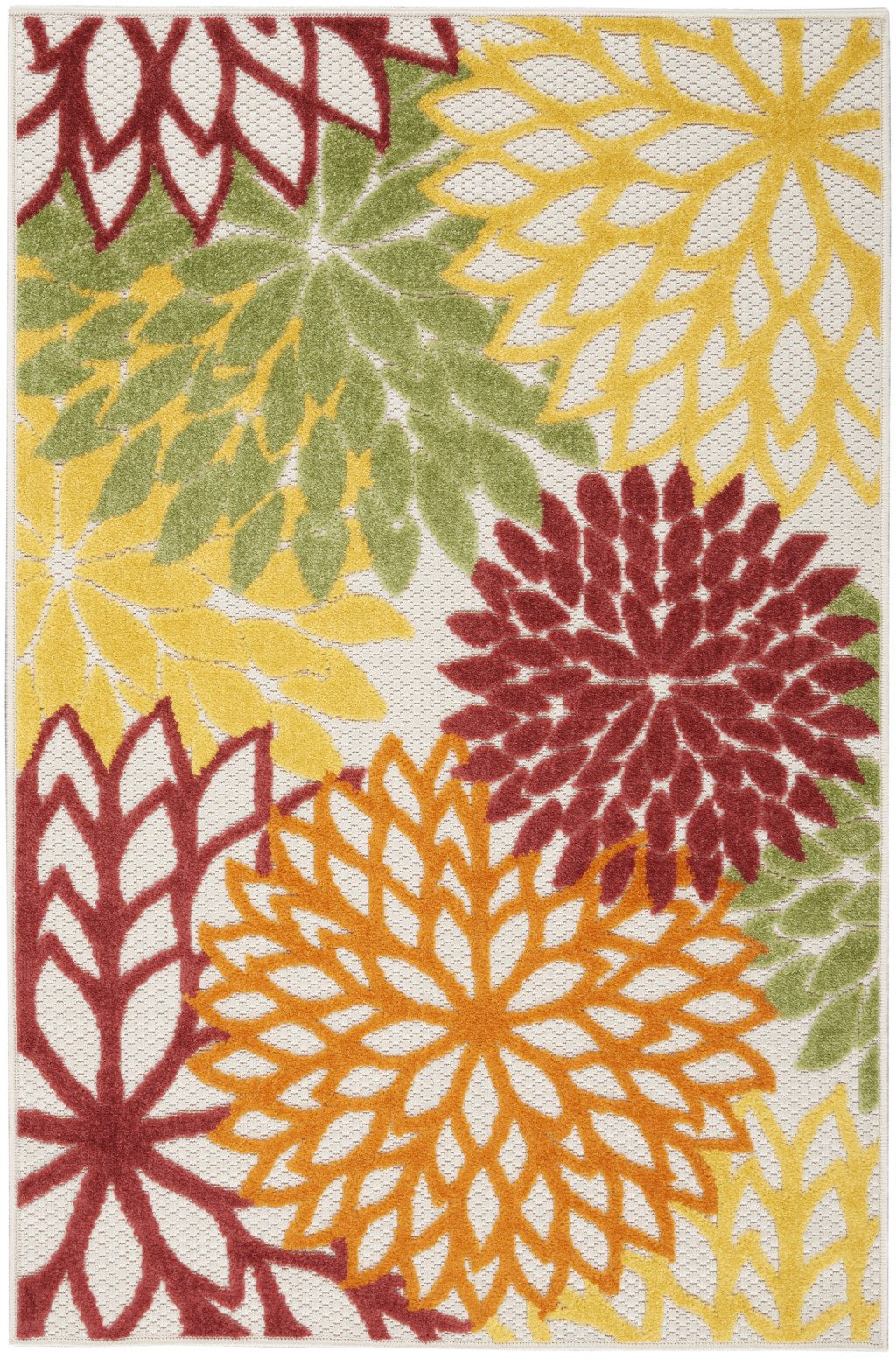 3′ X 4′ Red And Ivory Indoor Outdoor Area Rug