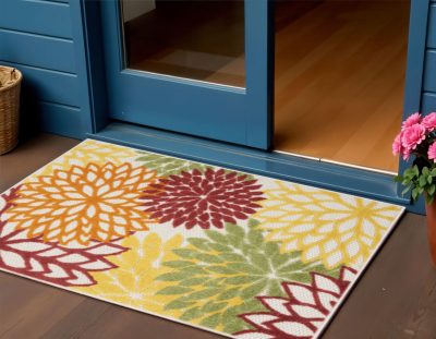 3′ X 4′ Red And Ivory Indoor Outdoor Area Rug