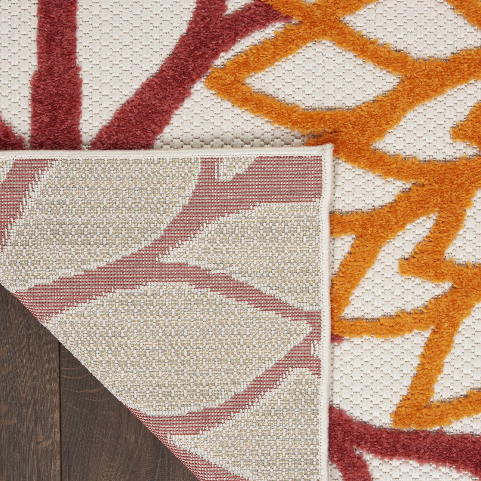 3′ X 4′ Red And Ivory Indoor Outdoor Area Rug