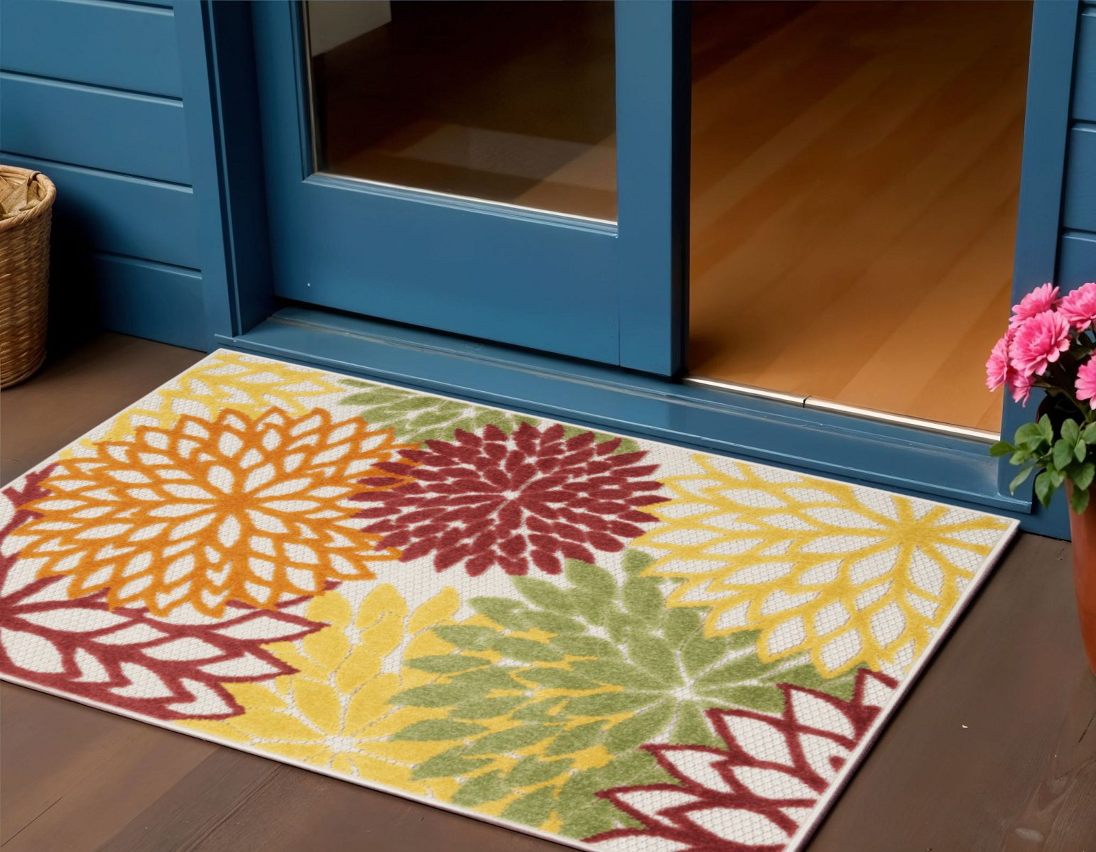 3′ X 4′ Red And Ivory Indoor Outdoor Area Rug