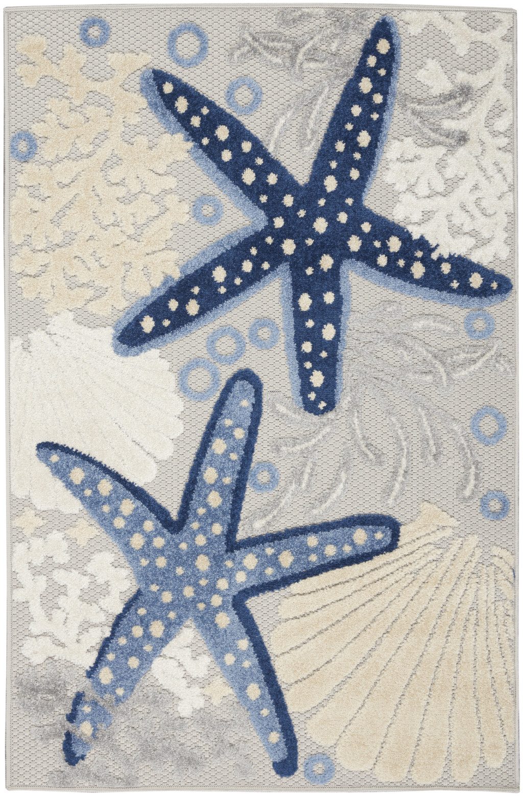 3′ X 4′ Blue and Gray Indoor Outdoor Area Rug