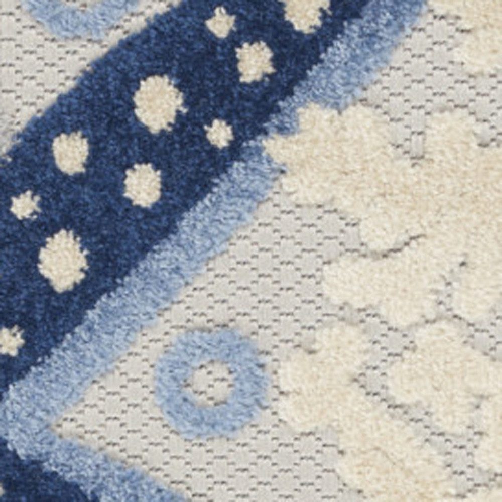 3′ X 4′ Blue and Gray Indoor Outdoor Area Rug