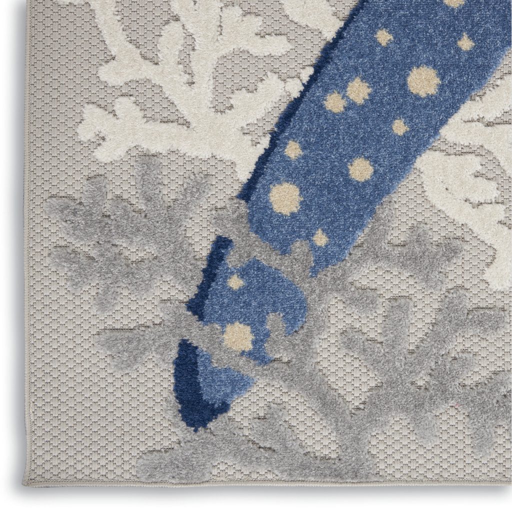 3′ X 4′ Blue and Gray Indoor Outdoor Area Rug