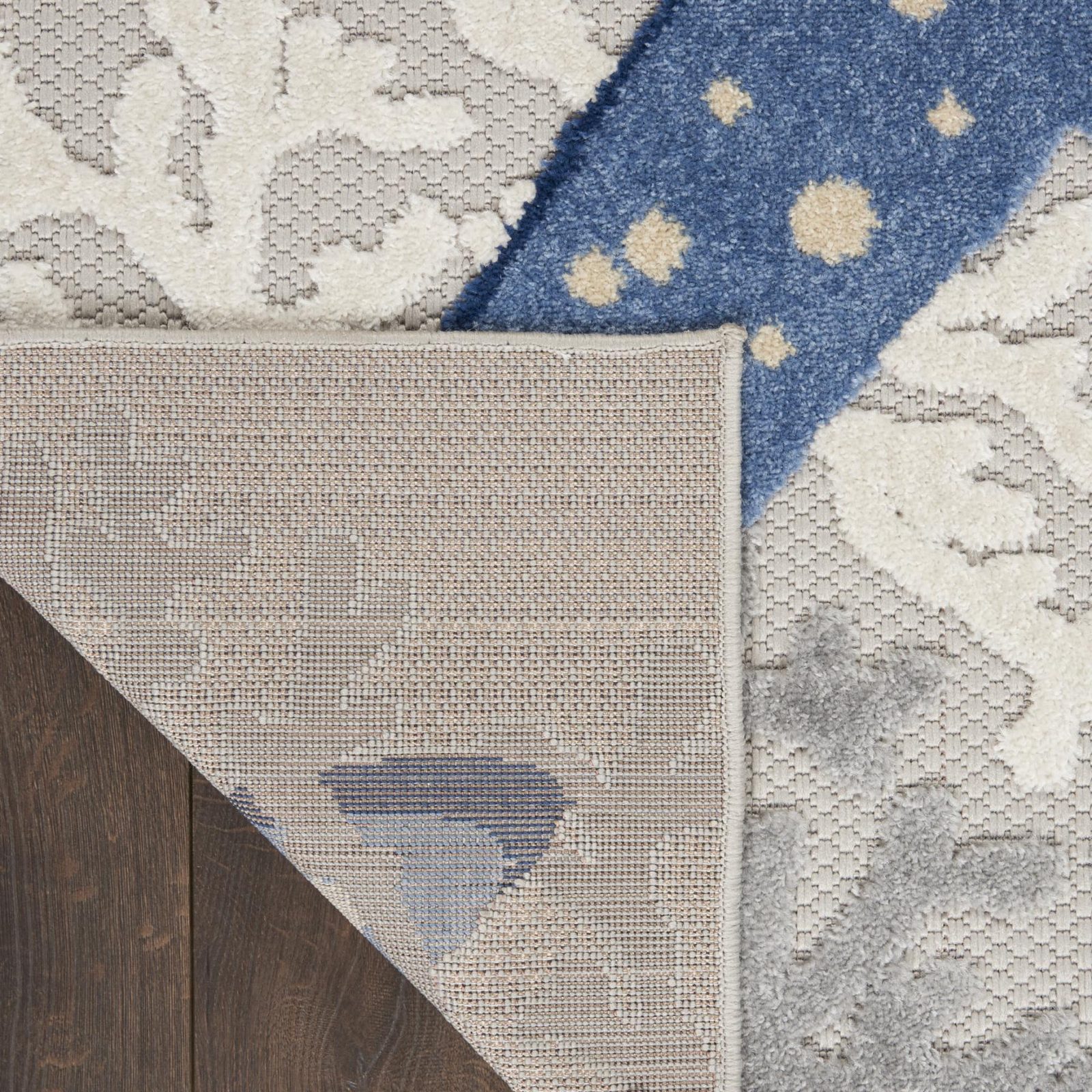 3′ X 4′ Blue and Gray Indoor Outdoor Area Rug