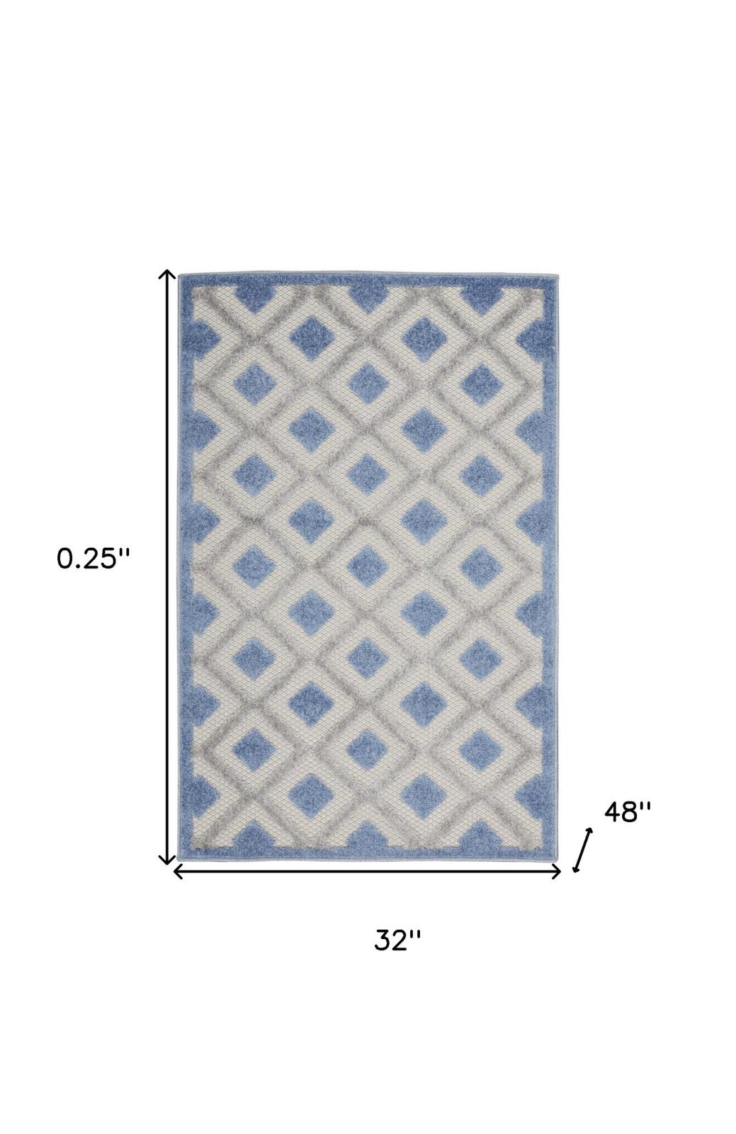 3′ X 4′ Blue and Gray Indoor/Outdoor Area Rug IV