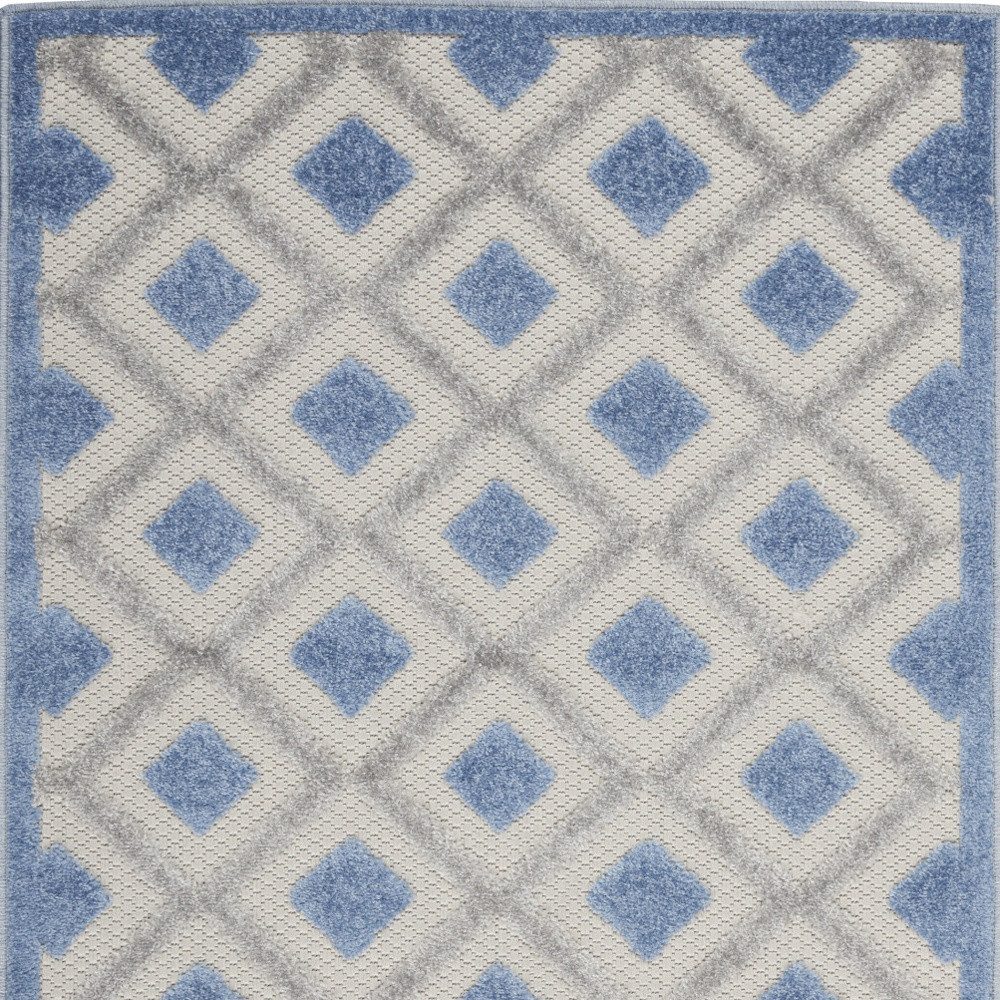 3′ X 4′ Blue and Gray Indoor/Outdoor Area Rug IV