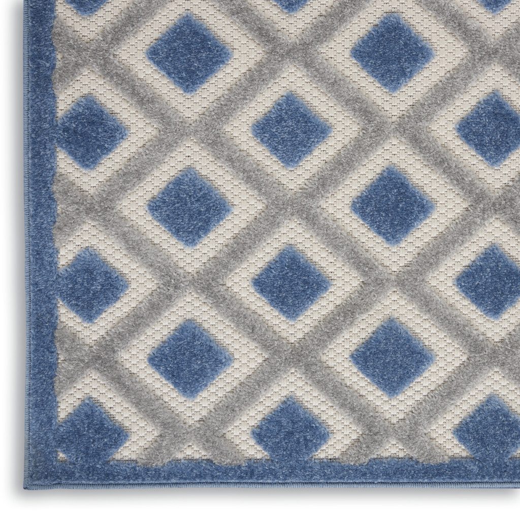 3′ X 4′ Blue and Gray Indoor/Outdoor Area Rug IV