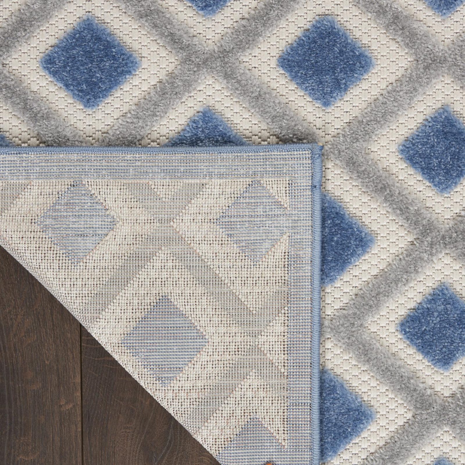 3′ X 4′ Blue and Gray Indoor/Outdoor Area Rug IV