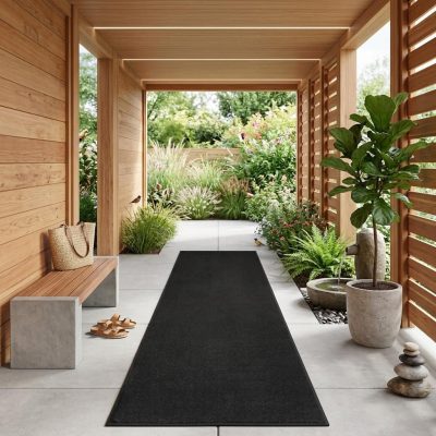 10′ Black Indoor Outdoor Runner Rug