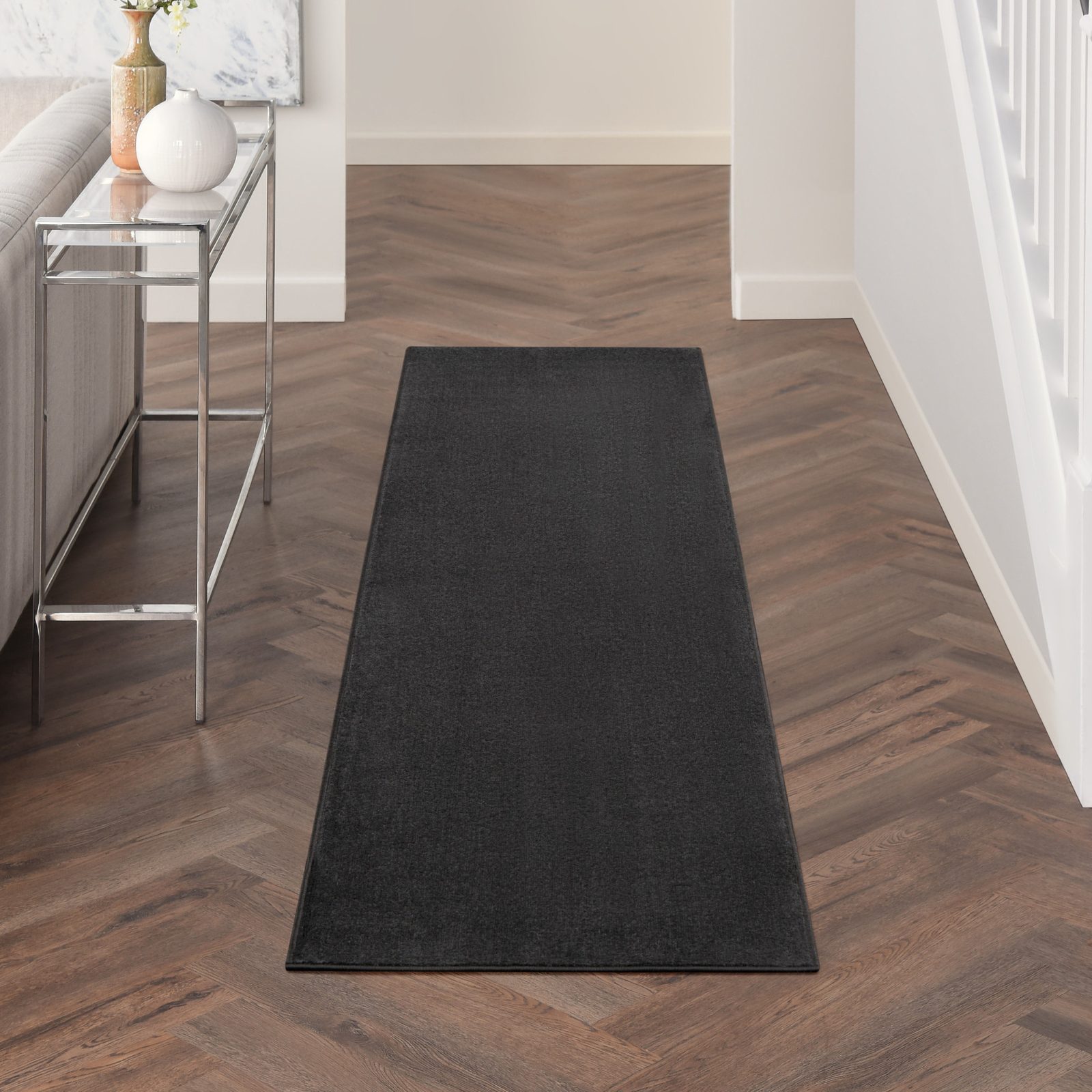 10′ Black Indoor Outdoor Runner Rug