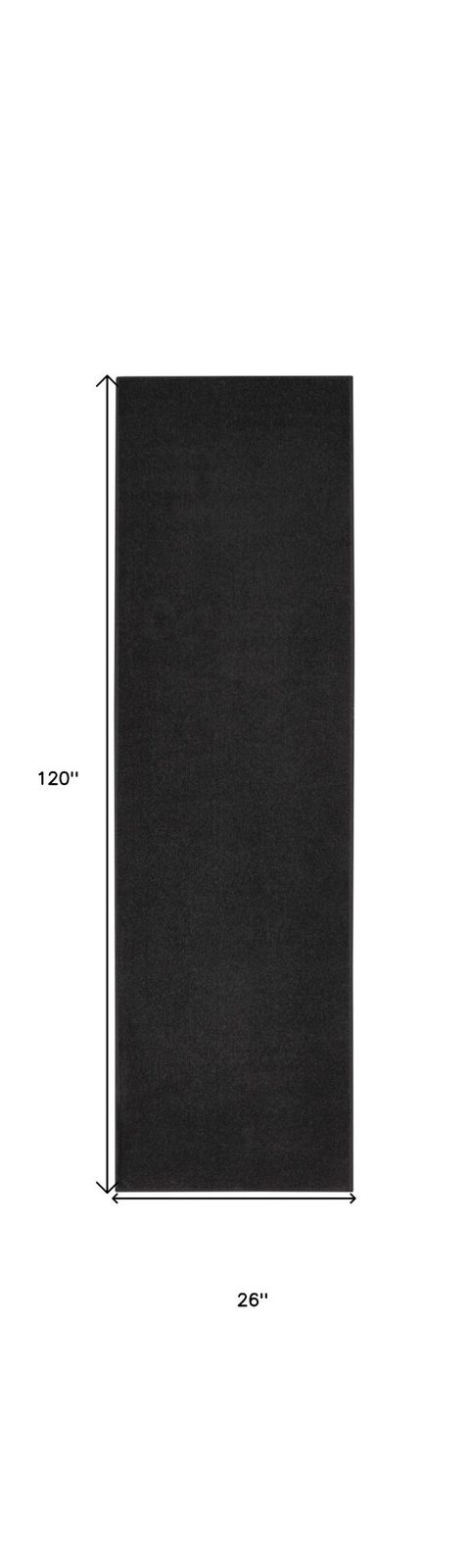 10′ Black Indoor Outdoor Runner Rug