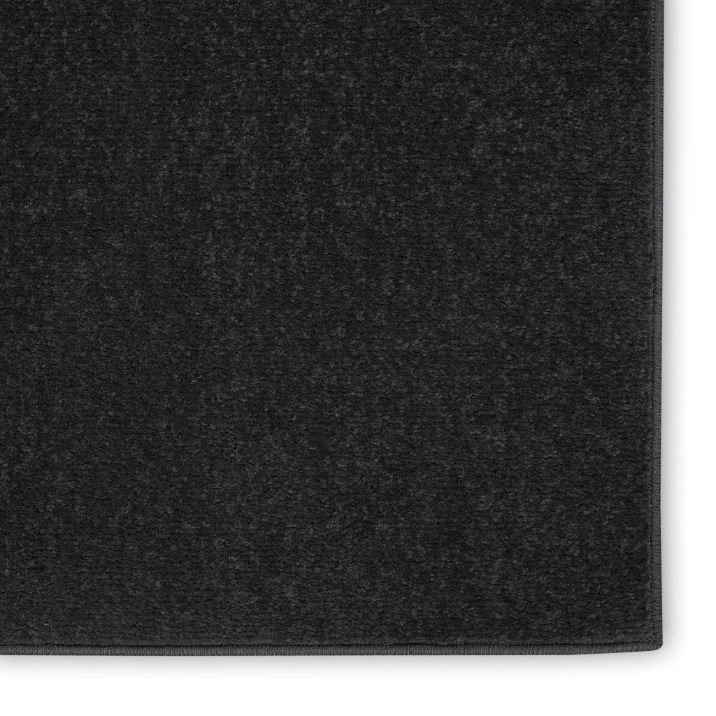 7′ Black Square Indoor Outdoor Area Rug