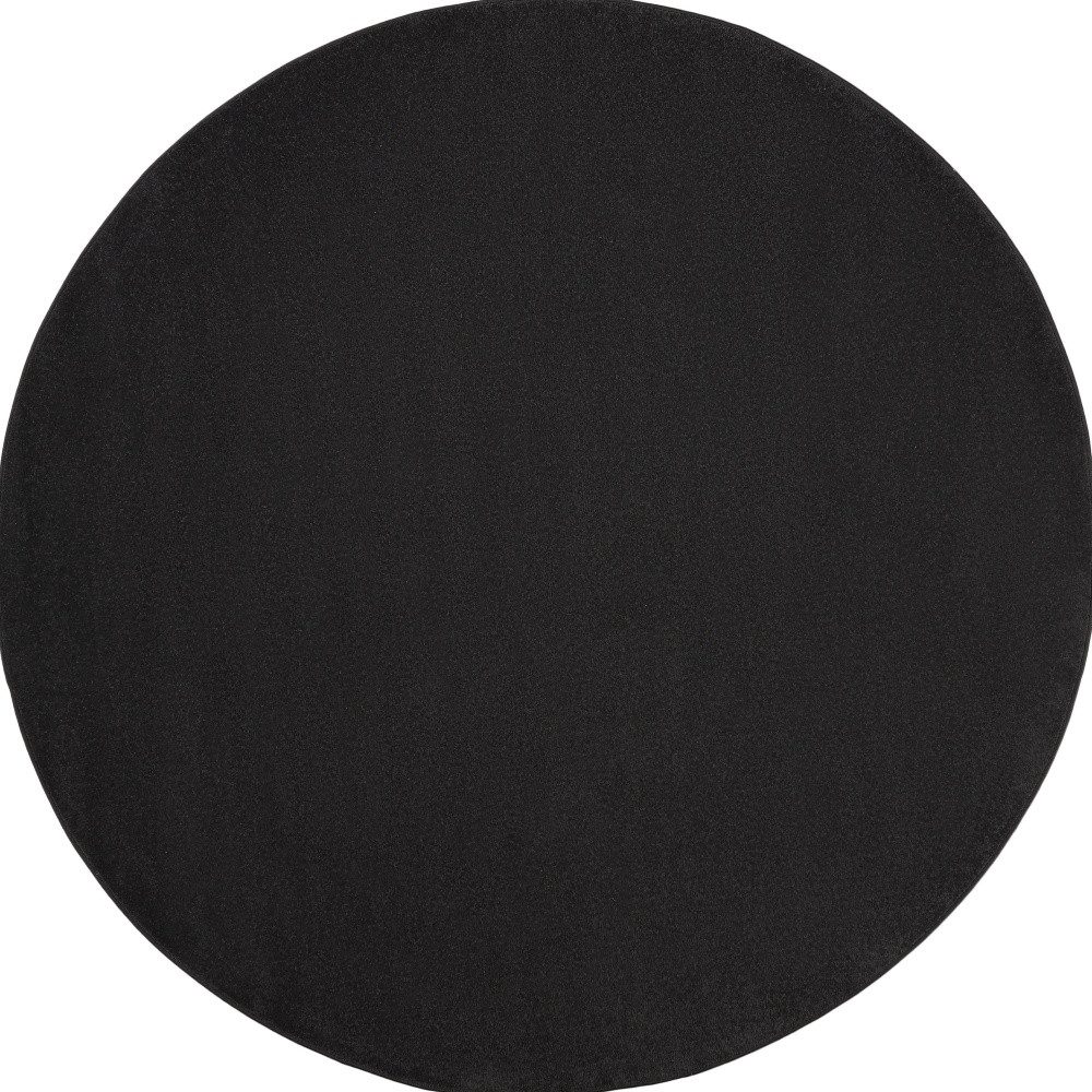 8′ X 8′ Black Indoor Outdoor Round Rug