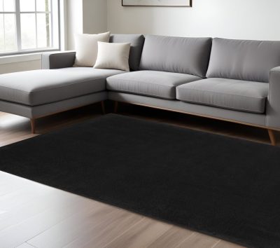 8′ X 10′ Black Stain Resistant Indoor Outdoor Area Rug