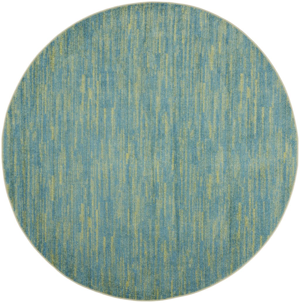 8′ X 8′ Blue And Green Round Rug II