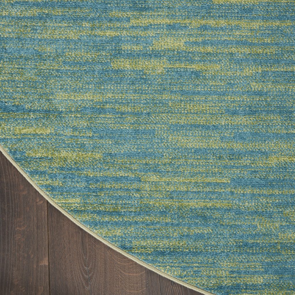 8′ X 8′ Blue And Green Round Rug II