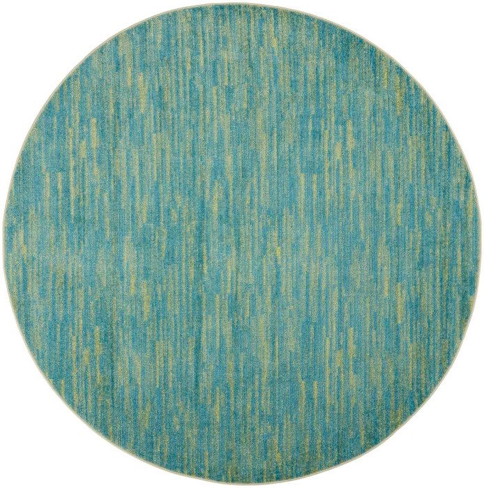 8′ X 8′ Blue And Green Round Rug II